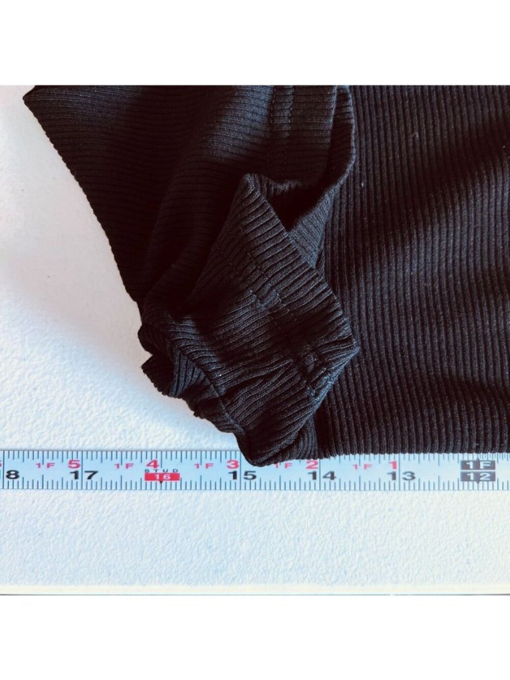 Black Ribbed Womens L Midi Dress Soft Stretch Minimalist Quiet Luxury Old Money - Picture 9 of 13